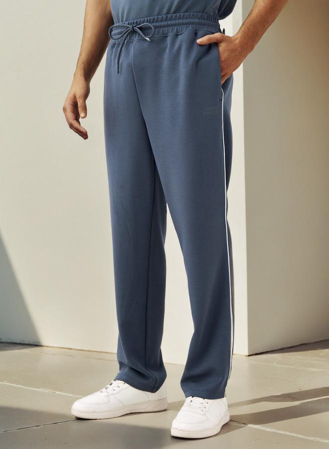 Kappa Printed Track Pants with Drawstring Closure and Pockets - Image 1