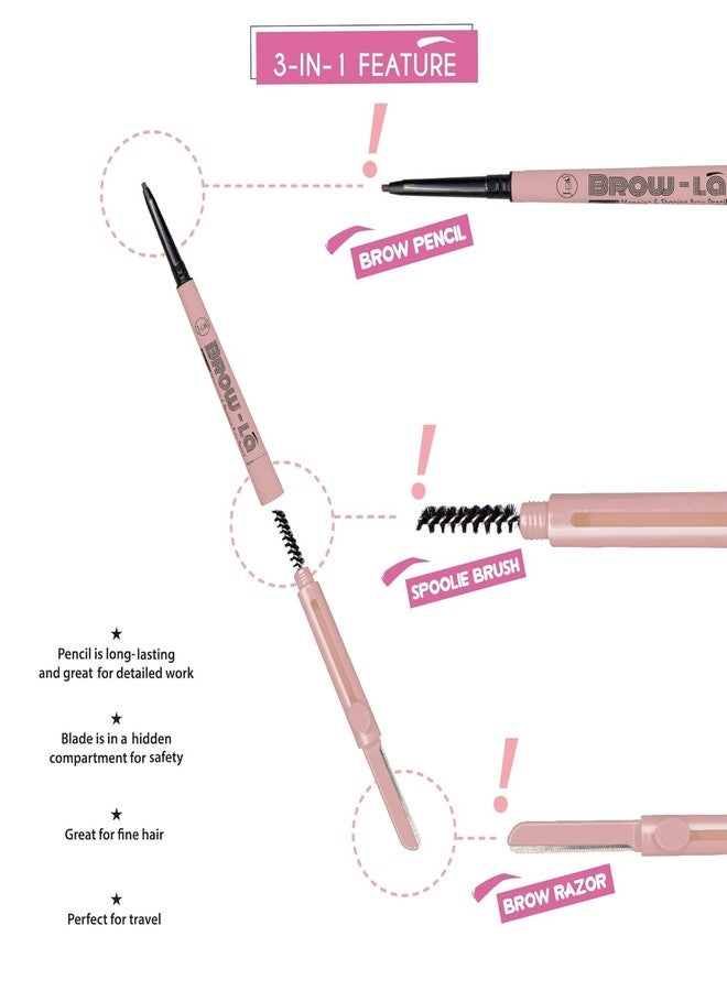 J.CAT BEAUTY 3 in 1 Mapping and Shaping Brow Pencil, Strawburn, Women's Makeup and Accessories - Image 4