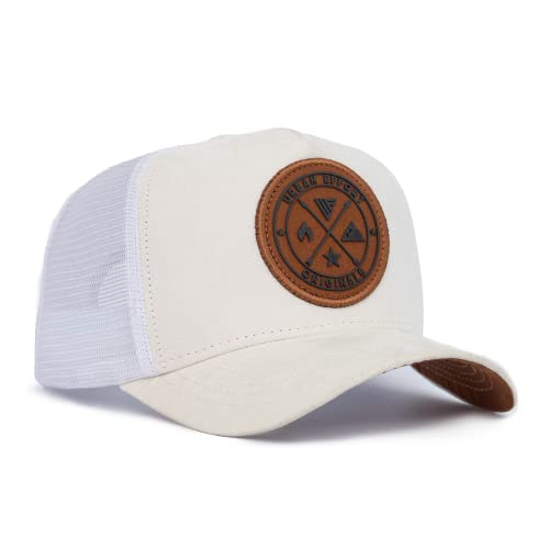 Urban Effort Mesh Back Cap - for Men and Women Baseball Hat 5-Panel Trucker Hat - Great Snapback Closure for Hunting & Hiking (White) - Image 3