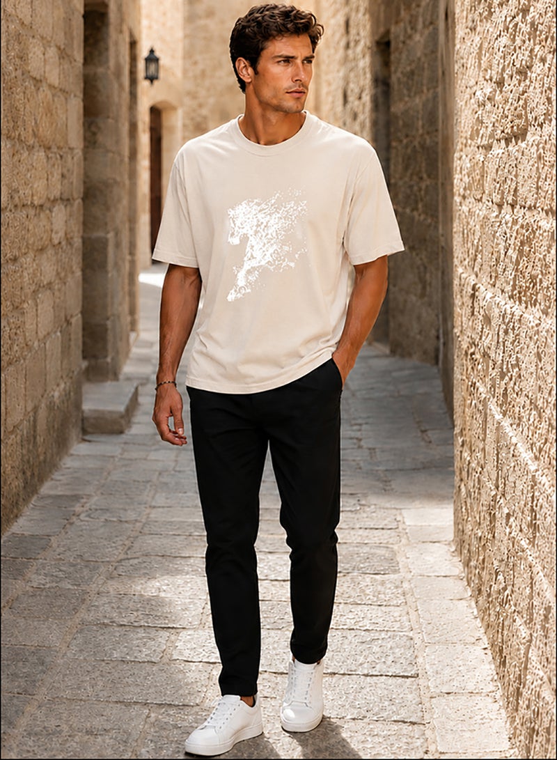 Hero Basic Oversized Horse Print T-Shirt