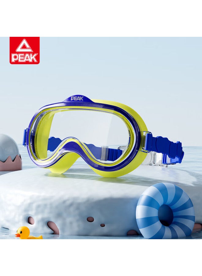 PEAK Children'S Swimming Goggles For Boys And Girls, Hd Waterproof Anti-Fog Wide-Angle Large Frame Goggles For Professional Swimming Training, Blue And Yellow - Image 1