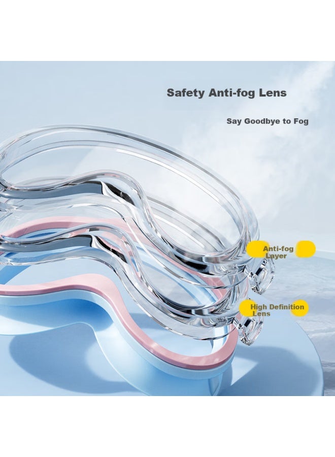 PEAK Children'S Swimming Goggles For Boys And Girls, Hd Waterproof Anti-Fog Wide-Angle Large Frame Goggles For Professional Swimming Training, Blue And Yellow - Image 3