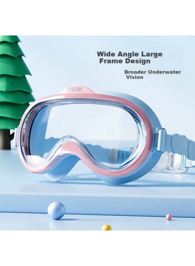 PEAK Children'S Swimming Goggles For Boys And Girls, Hd Waterproof Anti-Fog Wide-Angle Large Frame Goggles For Professional Swimming Training, Blue And Yellow - Image 2