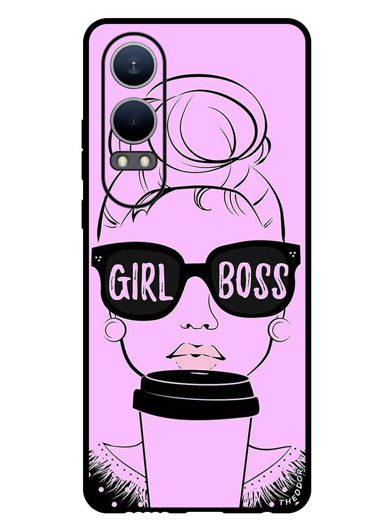 Theodor Protective Case Anti Scratch Shock Proof Bumper Cover For OnePlus Nord CE4 Lite Girl Boss Pink Background - Image 1
