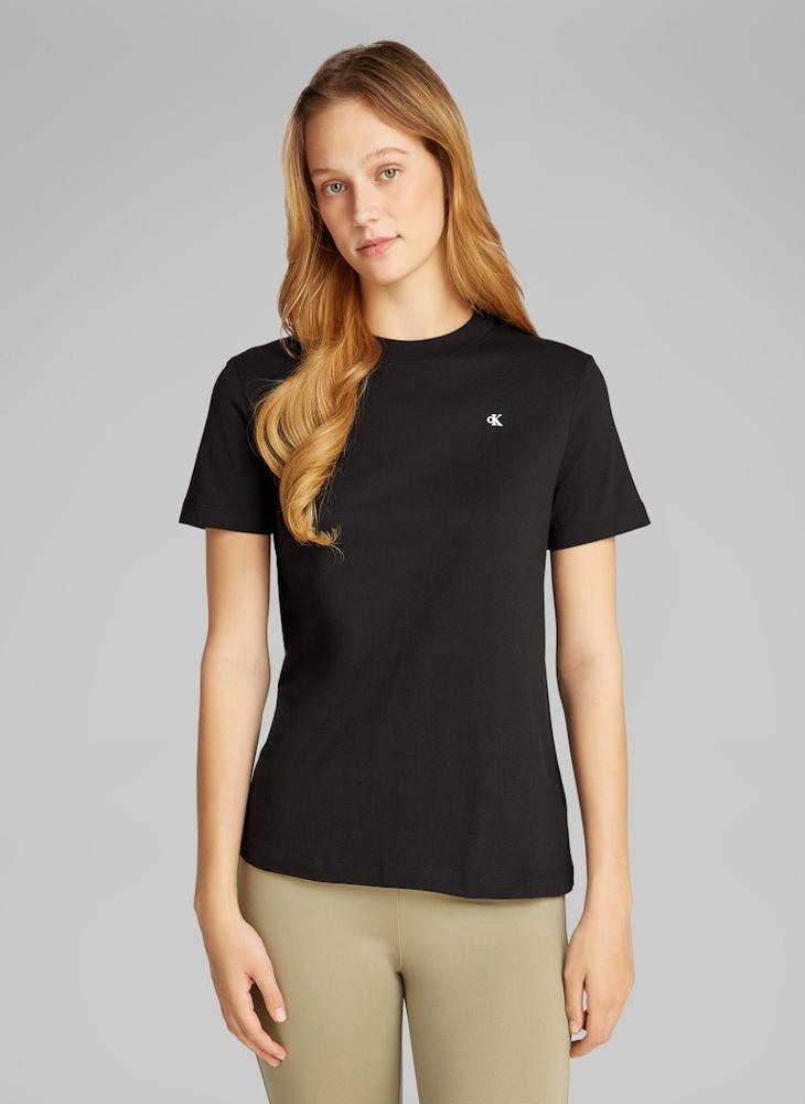 Calvin Klein Jeans Logo Detail Knitted T-Shirt - Image 1