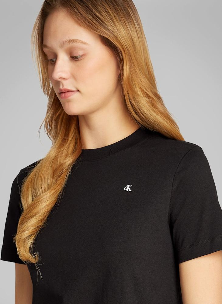 Calvin Klein Jeans Logo Detail Knitted T-Shirt - Image 3