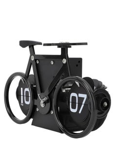 Vintage Flip Desk Clock, Bike Shape Flip Clock, Retro Mechanical Battery Powered Gear Operated Timer Reminder Table Clock for Office Home