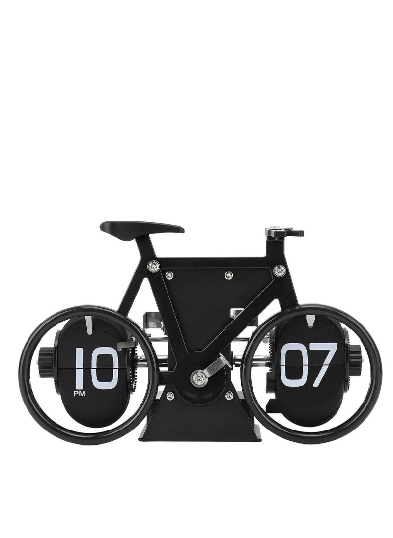 Generic - Vintage Flip Desk Clock, Bike Shape Flip Clock, Retro Mechanical Battery Powered Gear Operated Timer Reminder Table Clock for Office Home - Image 1