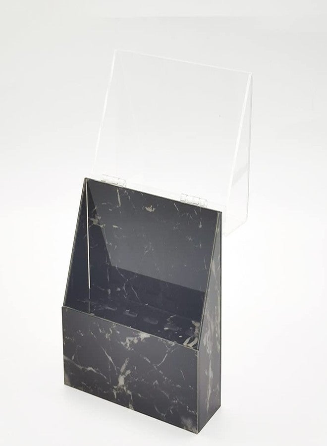 LIXIMMAZN 6-Hole Acrylic Tweezers Display Stand, Dust-proof Tweezers Holder Shelf, Storage Rack Eyelash Extension Box with Cover for Beauty Salon (Black Marble) - Image 4