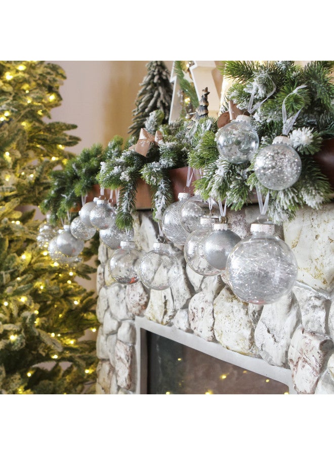 Sea Team Shatterproof Clear Plastic Christmas Ball Ornaments Decorative Xmas Balls Baubles Set with Stuffed Delicate Decorations (60mm/2.36"/30-Pack, Gold) - Image 3