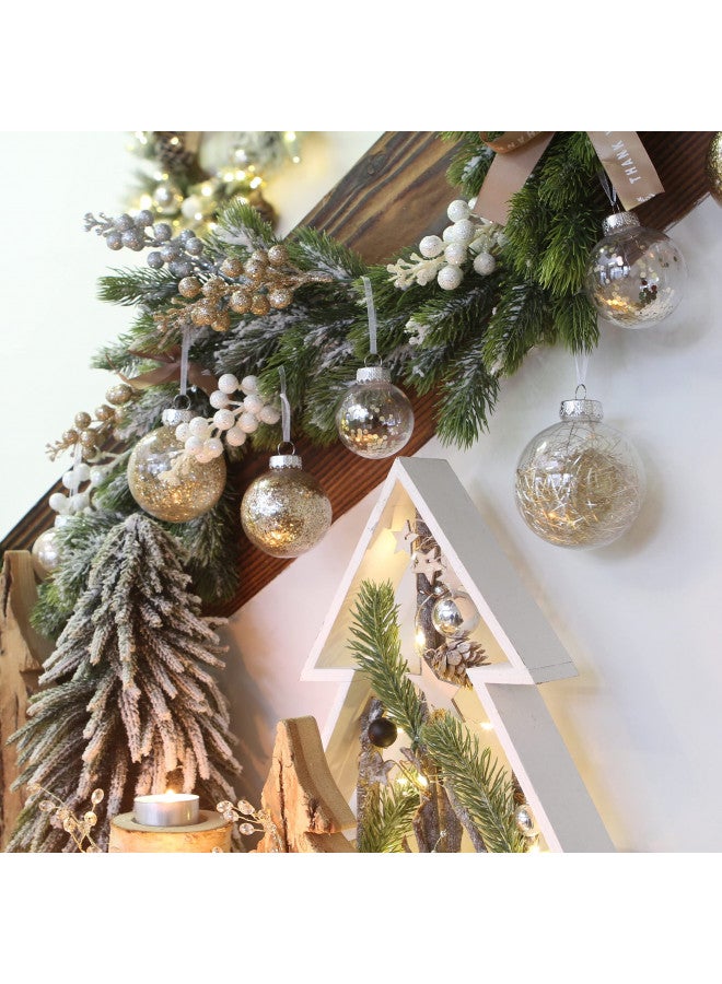 Sea Team Shatterproof Clear Plastic Christmas Ball Ornaments Decorative Xmas Balls Baubles Set with Stuffed Delicate Decorations (60mm/2.36"/30-Pack, Gold) - Image 2