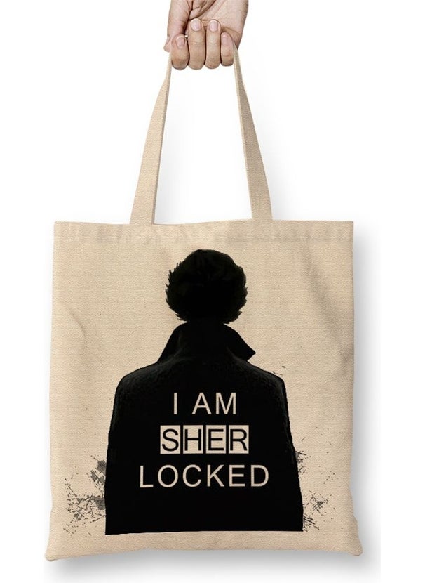Print Shop Sherlock I Am Sher Locked Sherlock Holmes Sherlocked Tote Bag Long Handle