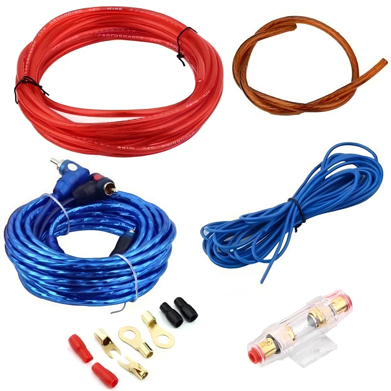 1 Set Amplifier Wiring Kit Subwoofer Wiring Amplifier Installation Wiring Kit Audio Wire Kit Audio Systems Kit For Vehicles - Image 1
