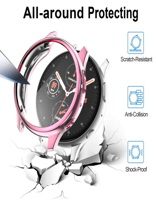 BHARVEST [8 Pack] Screen Protector Case Compatible with Samsung Galaxy Watch Active 2 44mm, Flexible TPU Plated All Round Scratch Resistant Protective Bumper Case (8 Colors, Active 2 44mm) - Image 2