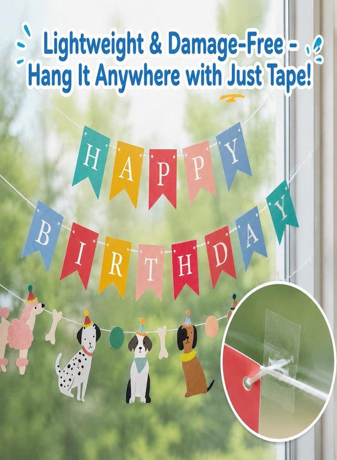 Intatikoo Dog Birthday Banner with Cute Paw Prints,DIY Adjustable Puppy Party Decorations Set, Lightweight & Wall-Safe Bunting Backdrop for Pet Gotcha Day, Indoor Outdoor Celebration Photo Prop - Image 5
