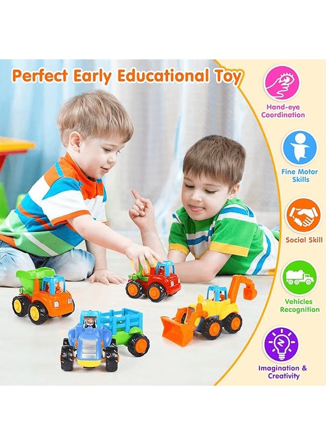 ريوليو مجموعة سيارات ألعاب مكونة من 4 قطع، ألعاب تعليمية مبكرة، ألعاب تعليمية لتنمية الذكاء. - Image 2