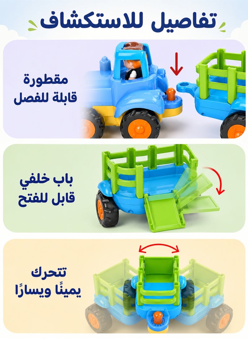 ريوليو مجموعة سيارات ألعاب مكونة من 4 قطع، ألعاب تعليمية مبكرة، ألعاب تعليمية لتنمية الذكاء. - Image 2