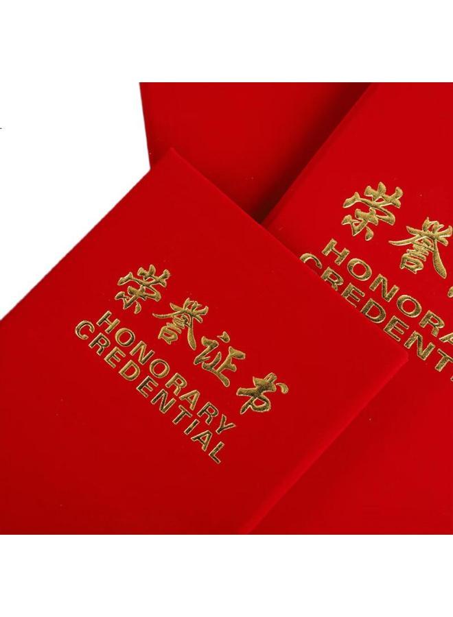Tango Honorary Certificate, Red Velvet Cover With Gold Foil, Award Certificate, Commendation Certificate Cover, 1 Book 6K With Inner Pages, Office Supplies - Image 2