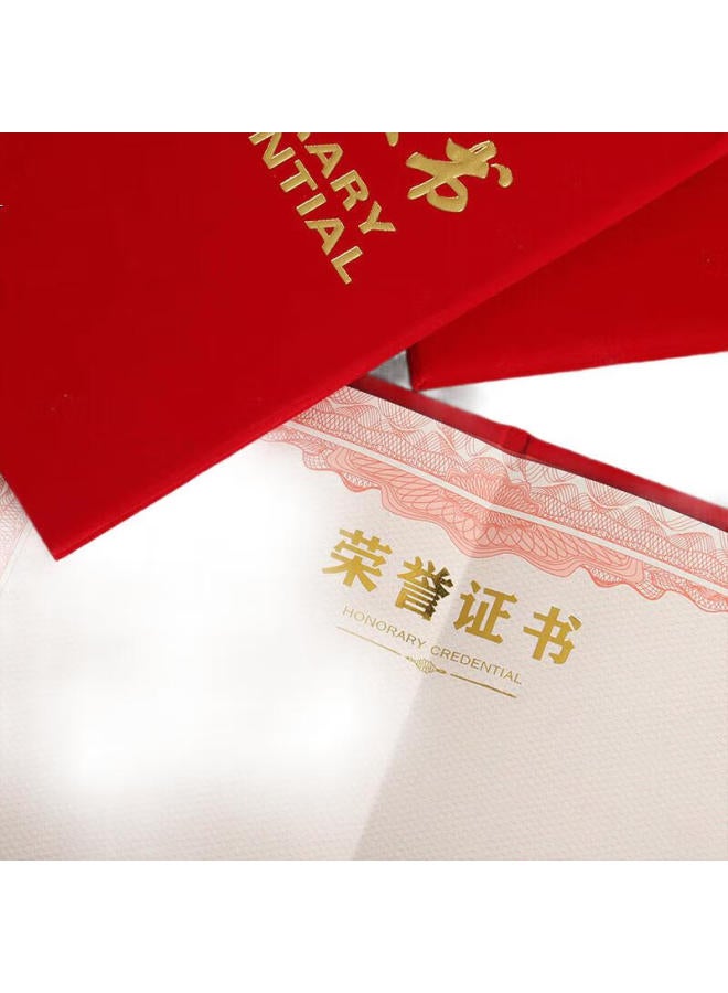 Tango Honorary Certificate, Red Velvet Cover With Gold Foil, Award Certificate, Commendation Certificate Cover, 1 Book 6K With Inner Pages, Office Supplies - Image 3