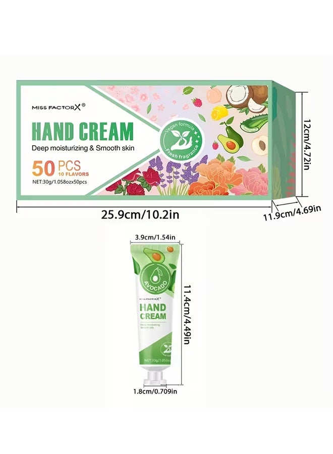 MISS FACTOR X A Box of 50pcs Featuring 10 Different Scented Moisturizing Hand Creams, Perfect for Hydration in Autumn And Winter, Refreshing And Non-Greasy, Compact for Easy Carrying - Image 2