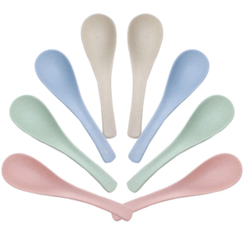 8 Pcs Plastic Spoon Dinner Spoons Lnrkai Portable Reusable Soup Spoon Reusable Multicolor Lightweight Durable Spoon Dishwasher  Microwave Safe for Gift Set 8PCS
