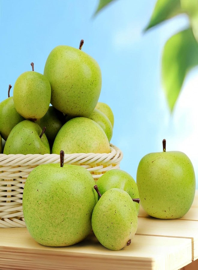 Meiwlong 13Pcs Artificial Green Apples, Fake Fruit Faux Apples for Home Kitchen Table Fruit Bowl Decor, Holiday Decorations, Photography Props - Image 5