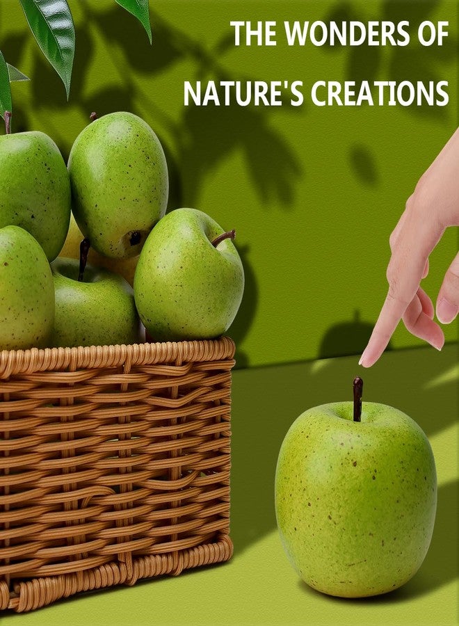 Meiwlong 13Pcs Artificial Green Apples, Fake Fruit Faux Apples for Home Kitchen Table Fruit Bowl Decor, Holiday Decorations, Photography Props - Image 3