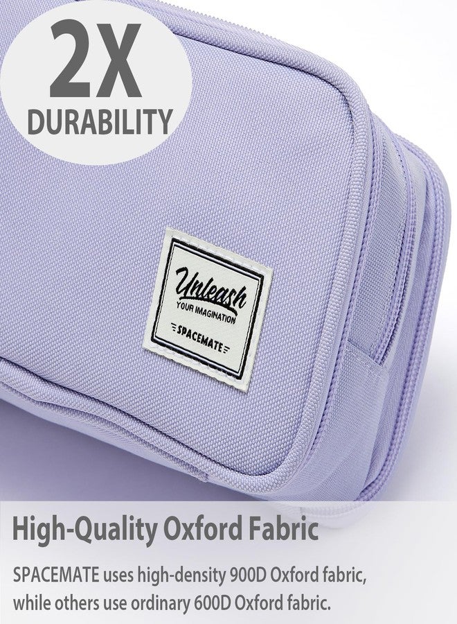 SPACEMATE Pencil Case Pouch Box Bag School Supplies Girls Boys Kids, Cute Preppy Stuff Big Capacity Aesthetic Pen Organizer, Back to College Stationary, Purple, Extra Large Style, 2300ml - Image 3