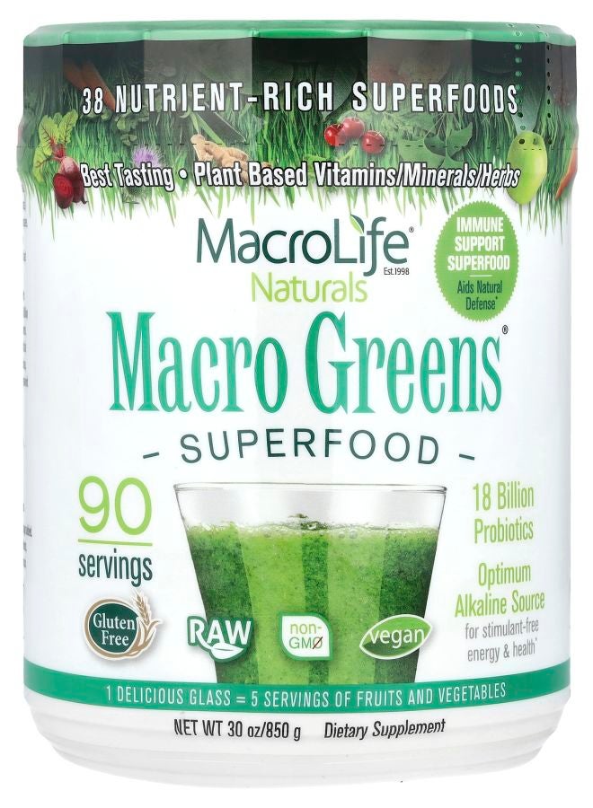 MacroLife Naturals Macro Greens® Superfood 30 oz (850 g)