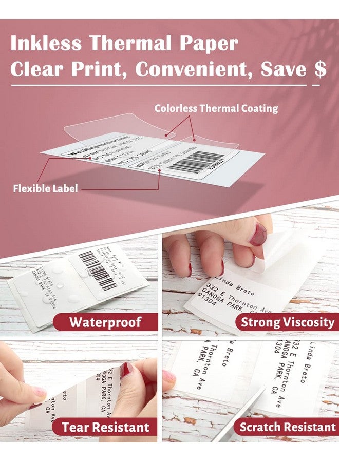 phomemo Thermal Labels Sticker Label For M110M221M220M120M200 Label Printer1.97X3.15(50X80Mm)100 Labelsroll Black On White - Image 3