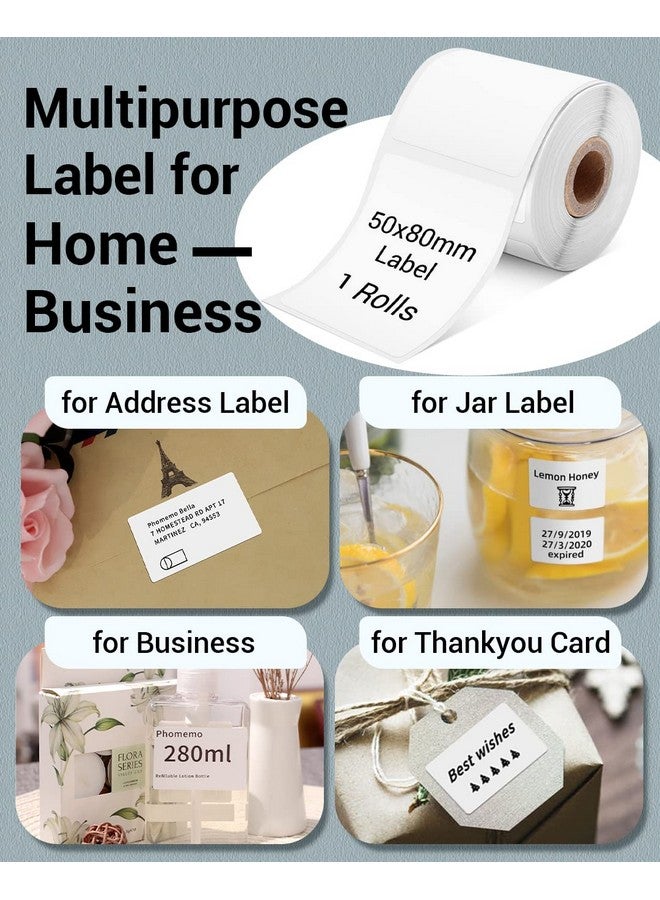 phomemo Thermal Labels Sticker Label For M110M221M220M120M200 Label Printer1.97X3.15(50X80Mm)100 Labelsroll Black On White - Image 5