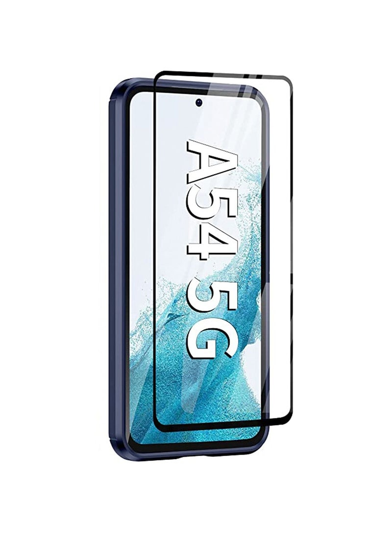 Generic - Samsung Galaxy A54 5G Case, with Tempered Glass A54 Screen Protector, Slim Soft TPU Protective A54 Protection, Rubber Bumper Cover Accessories for Samsung A54 5G 6.4inch (Blue) - Image 1