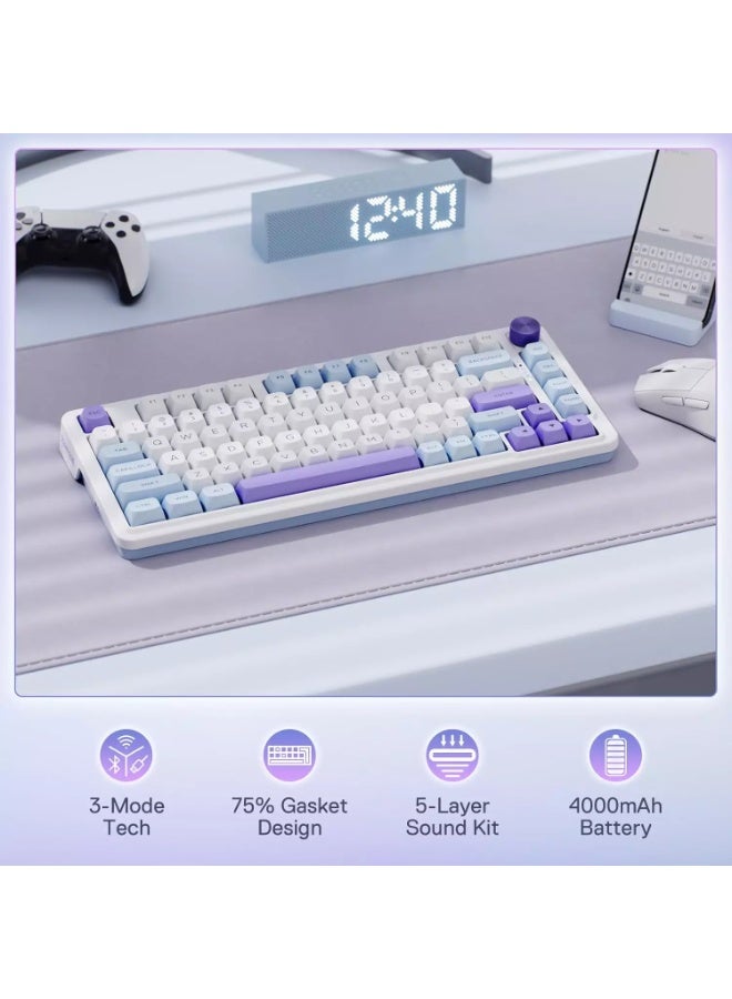 ريدراجون لوحة مفاتيح ميكانيكية للألعاب K673 UCAL MAX، لاسلكية، سلكية، مزودة بتقنية البلوتوث، RGB، مزودة بمقبض تحكم مخصص، مفتاح خطي مخصص - Image 4