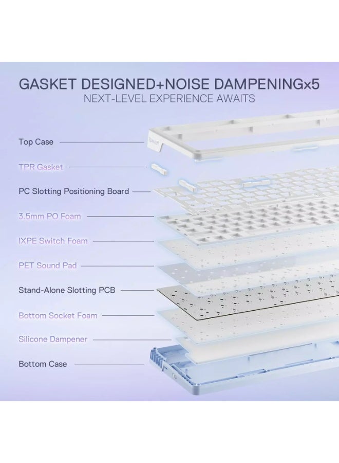 ريدراجون لوحة مفاتيح ميكانيكية للألعاب K673 UCAL MAX، لاسلكية، سلكية، مزودة بتقنية البلوتوث، RGB، مزودة بمقبض تحكم مخصص، مفتاح خطي مخصص - Image 5