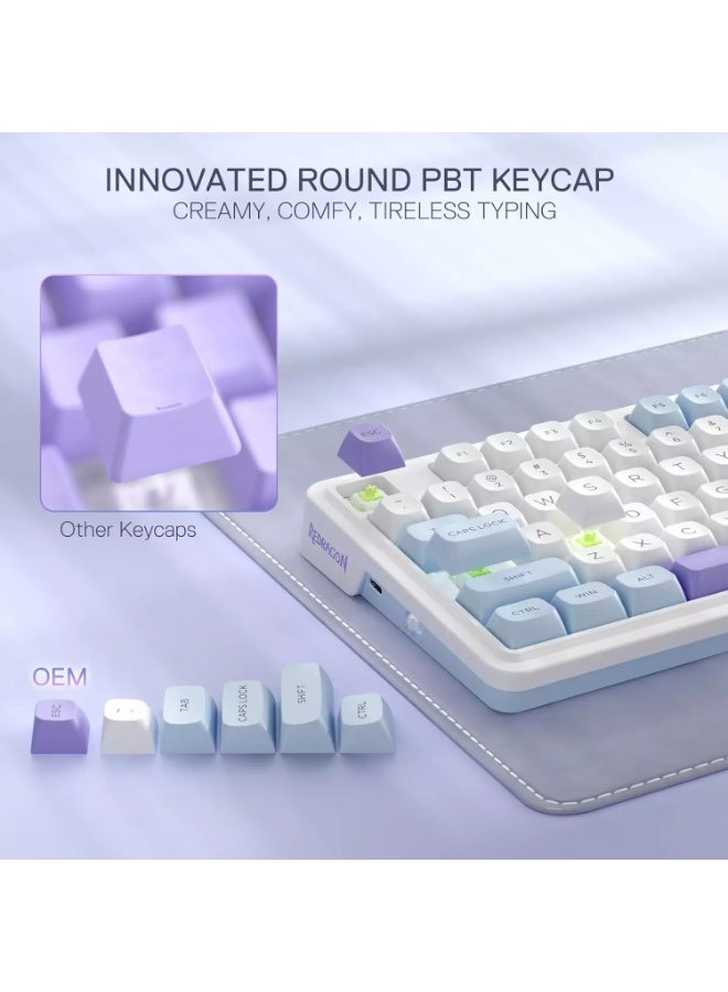 ريدراجون لوحة مفاتيح ميكانيكية للألعاب K673 UCAL MAX، لاسلكية، سلكية، مزودة بتقنية البلوتوث، RGB، مزودة بمقبض تحكم مخصص، مفتاح خطي مخصص - Image 2