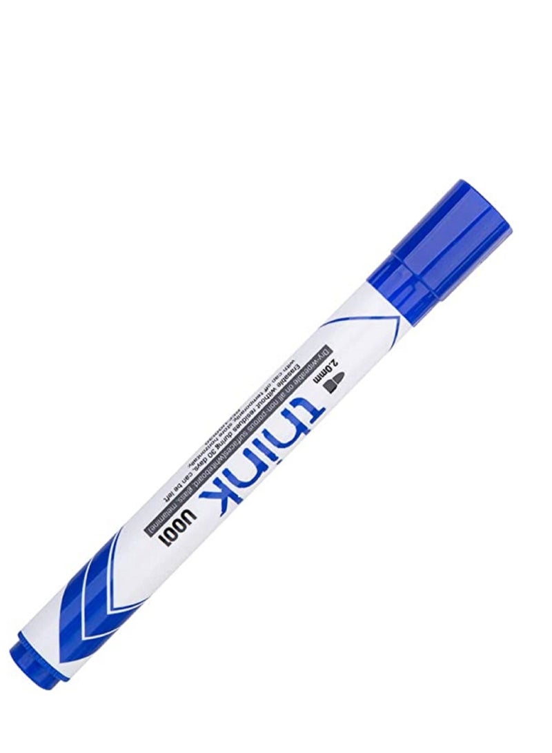 Deli Whiteboard Marker 2.0mm Blue 12 Pcs Bullet Tip - Image 2