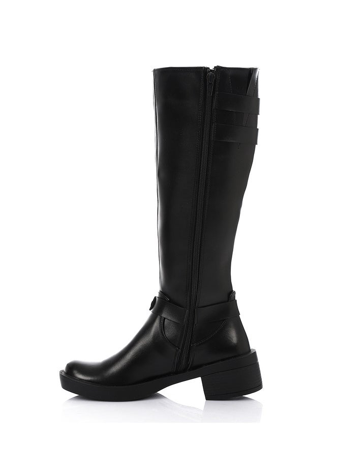 Mr.joe Adorned Boots With Buckles -Black 3003  - Image 4