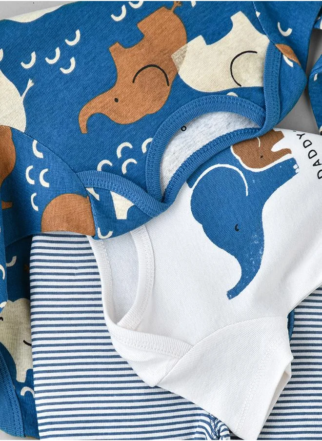 babyqlo Elephant Love 3-Piece Baby bodysuit Set