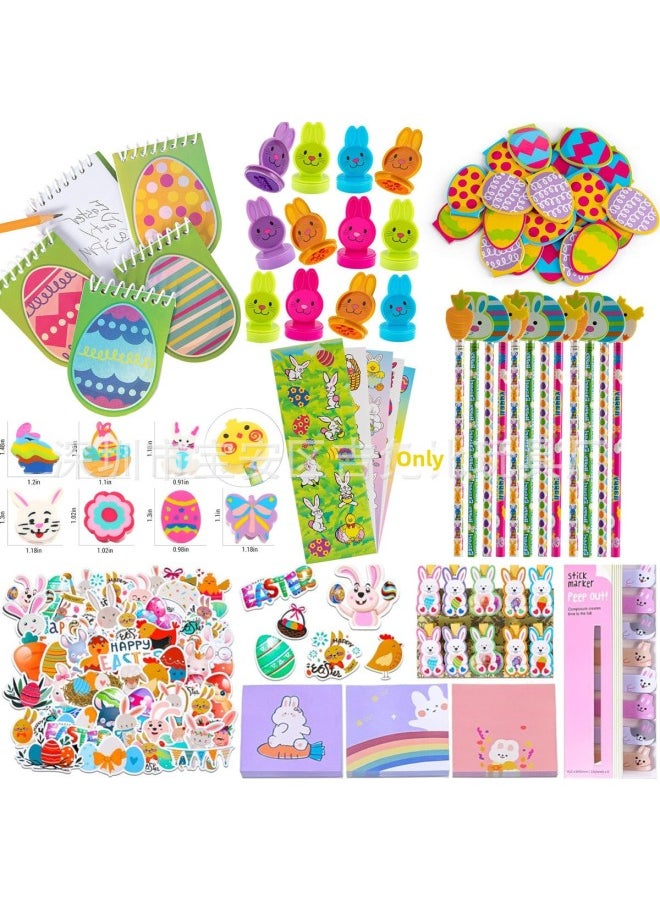 Generic 2024 Easter Surprise Egg Cartoon Stationery Set Notebook Pencil Easter Egg Gift-Color:SH-52(168PCS)  - Image 1