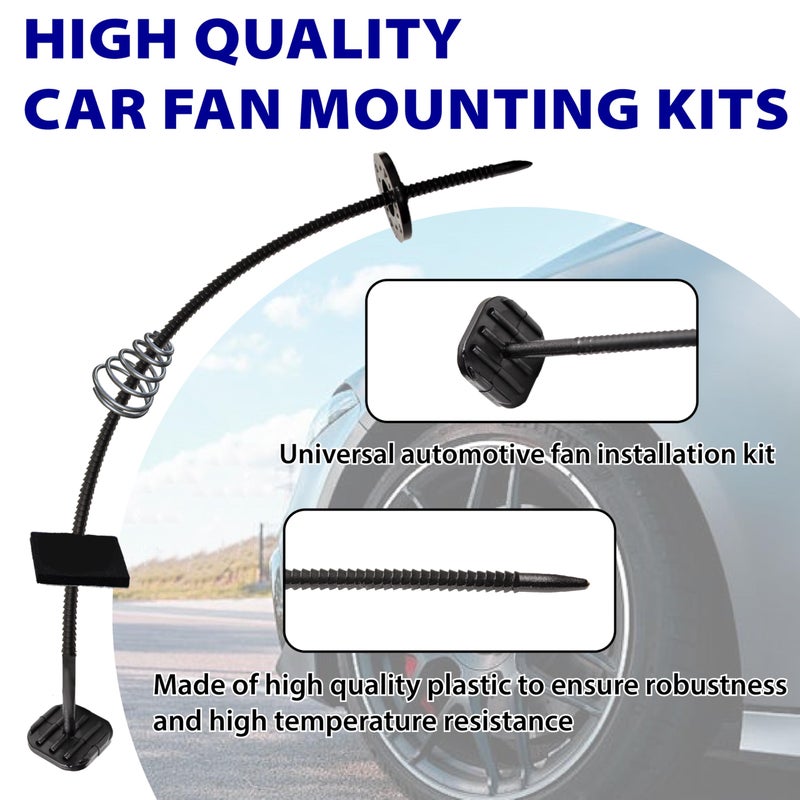 BFXM Automotive Fan Mounting Kit, Radiator Fan Zip Ties Clips Mounting Kit, Electric Mount Hold Down for Cooling Fan Transmission Cooler Radiator Fan Kit for Universal Car Vehicle - Image 3