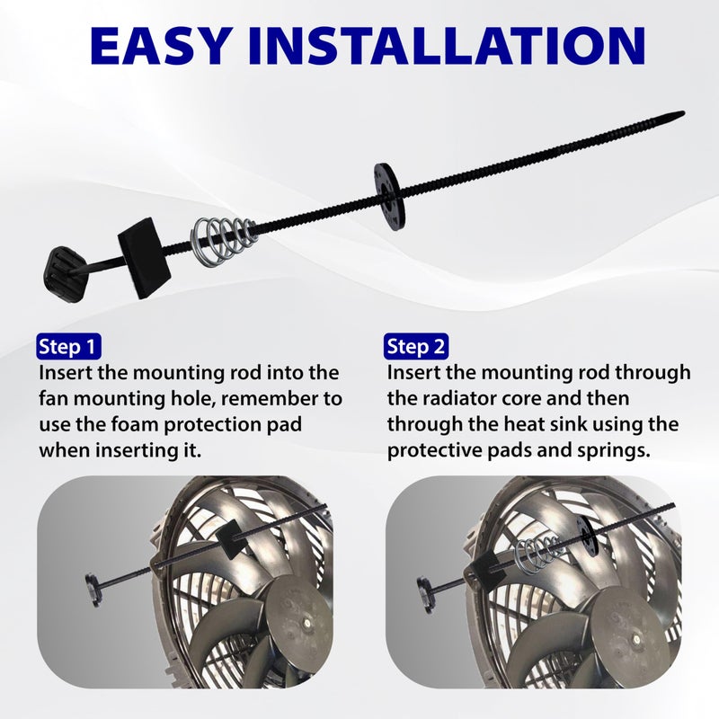 BFXM Automotive Fan Mounting Kit, Radiator Fan Zip Ties Clips Mounting Kit, Electric Mount Hold Down for Cooling Fan Transmission Cooler Radiator Fan Kit for Universal Car Vehicle - Image 4