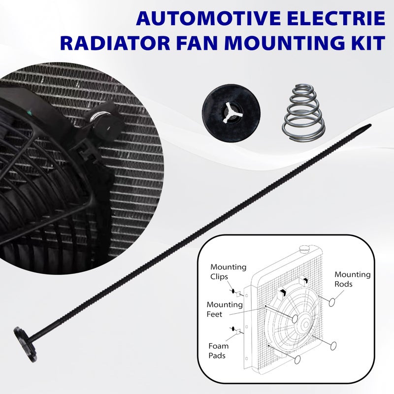 BFXM Automotive Fan Mounting Kit, Radiator Fan Zip Ties Clips Mounting Kit, Electric Mount Hold Down for Cooling Fan Transmission Cooler Radiator Fan Kit for Universal Car Vehicle - Image 5