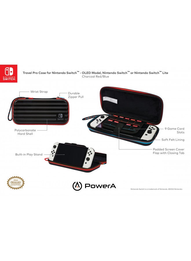 PowerA Slim Travel Pro Case for Nintendo Switch - OLED Model, Nintendo Switch and Nintendo Switch Lite - Red/Blue, Hard Shell, Protective Case, Gaming Case, Console Case - Image 2