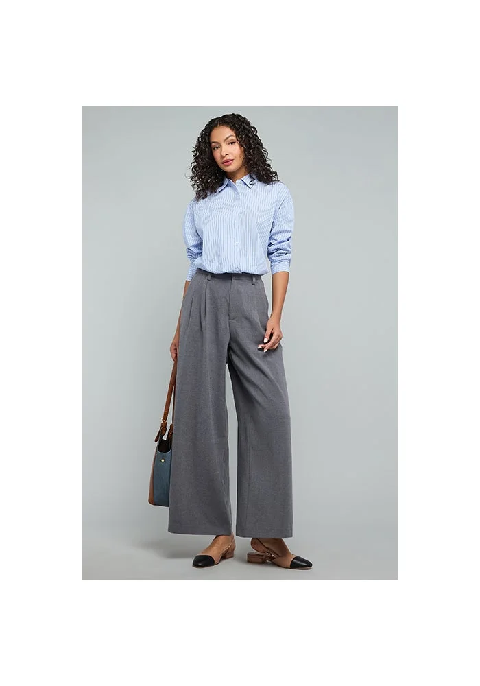 أر أند بي Striped Shirt with Classic Collar and Long Sleeves
