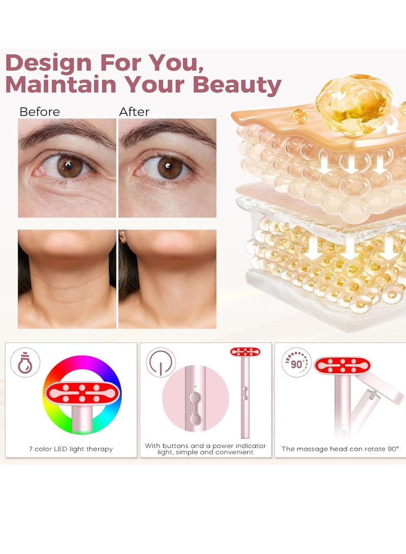 general Led Light Therapy Wand, 7 Color Face Skincare Wand with Facial Massager LED Face Skin Rejuvenation for Face,Neck,Eye Skincare Equipment Red Light Wand - Image 4