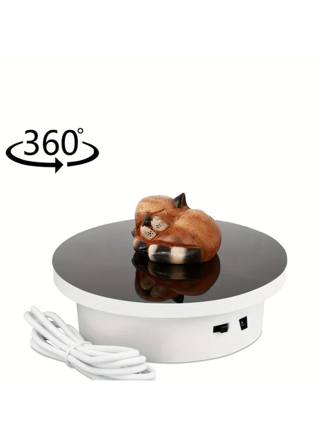 5 5 Inch Electric Rotating Display Turntable With Reflection Board And Green Background Pad - Image 3