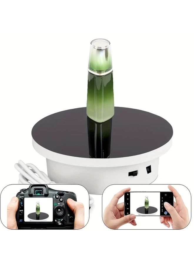 5 5 Inch Electric Rotating Display Turntable With Reflection Board And Green Background Pad - Image 2
