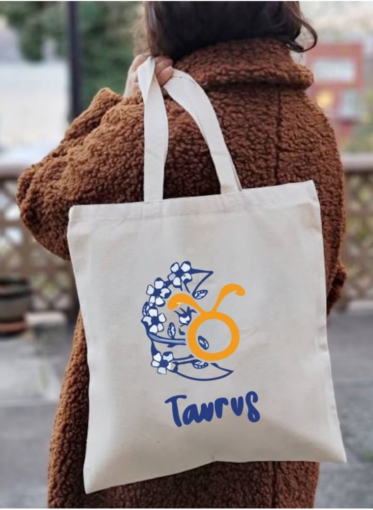PRINTSHOP4ME - Zodiac Design Eco-Friendly Cotton Bag - Reusable Tote for Astrology Fans - Gift for Astrology Lovers - Perfect for Shopping and Grocery Bags - Tote Bags for Women - Image 1