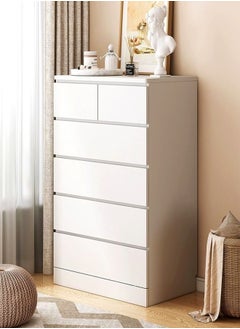 fashionhome Modern 6 Drawer Tall White Dresser Chest of Drawers ...