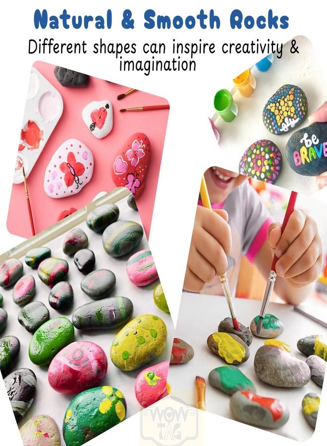 Wowtag Natural Stones Large(Pack of 10) 5-7 CM, Aquarium Rocks, Rock Painting, Craft Work, Home Decor, Non Polished, Decor Stones - Image 2